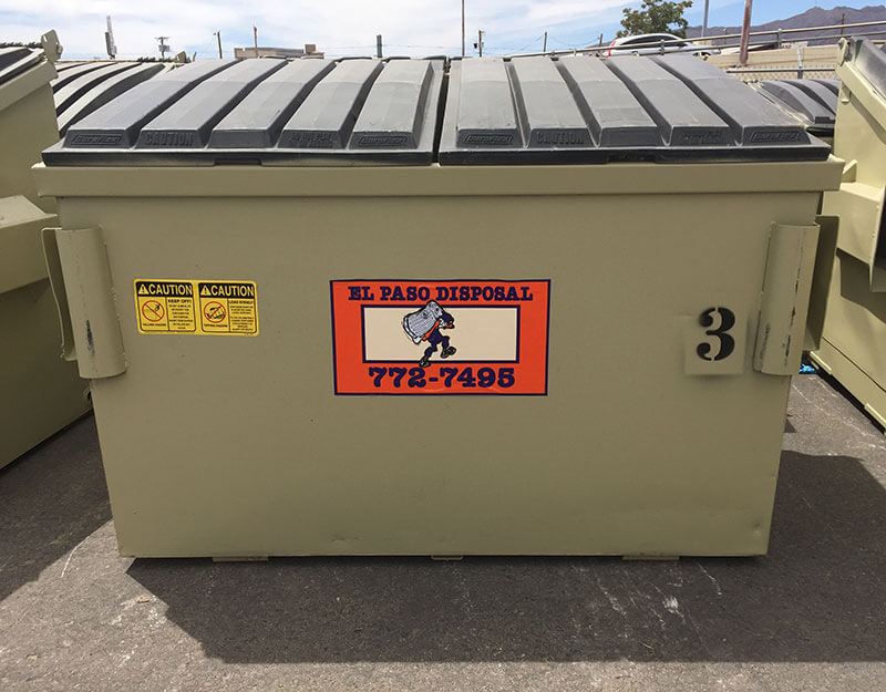 Large Garbage Container Trash Dumpster And Bin On A Backyard