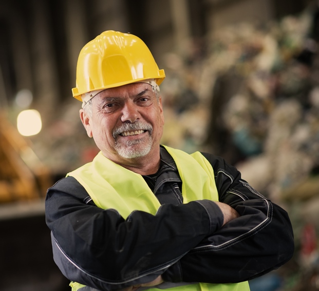 Photo of smiling El Paso Disposal worker.